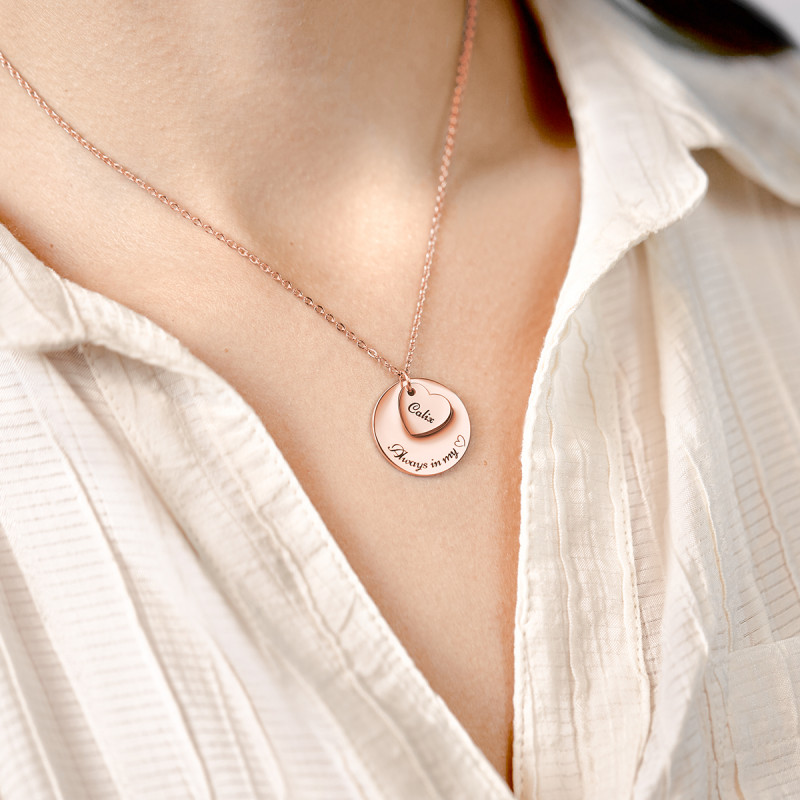 Gepersonaliseerde Mini-Hart Ketting - Rosegold - 61