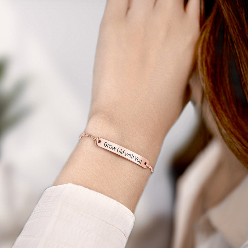 Gepersonaliseerde Armband met Betekenisvol Citaat - Rosegold - 61