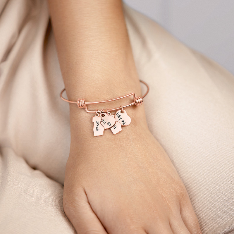 Gepersonaliseerde Meerdere Katten Liefde Bedelarmband - Rosegold - 61