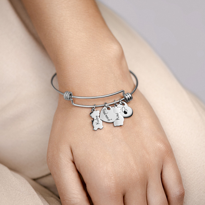 Gepersonaliseerde Kat en Hond Liefde  Bedelarmband