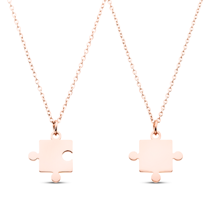 Gepersonaliseerde Puzzel Ketting - Rosegold - 61