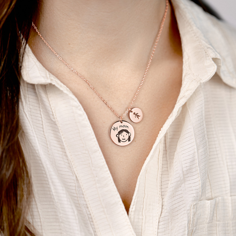 Gepersonaliseerde Kinderhandschrift Ketting - Rosegold - 61