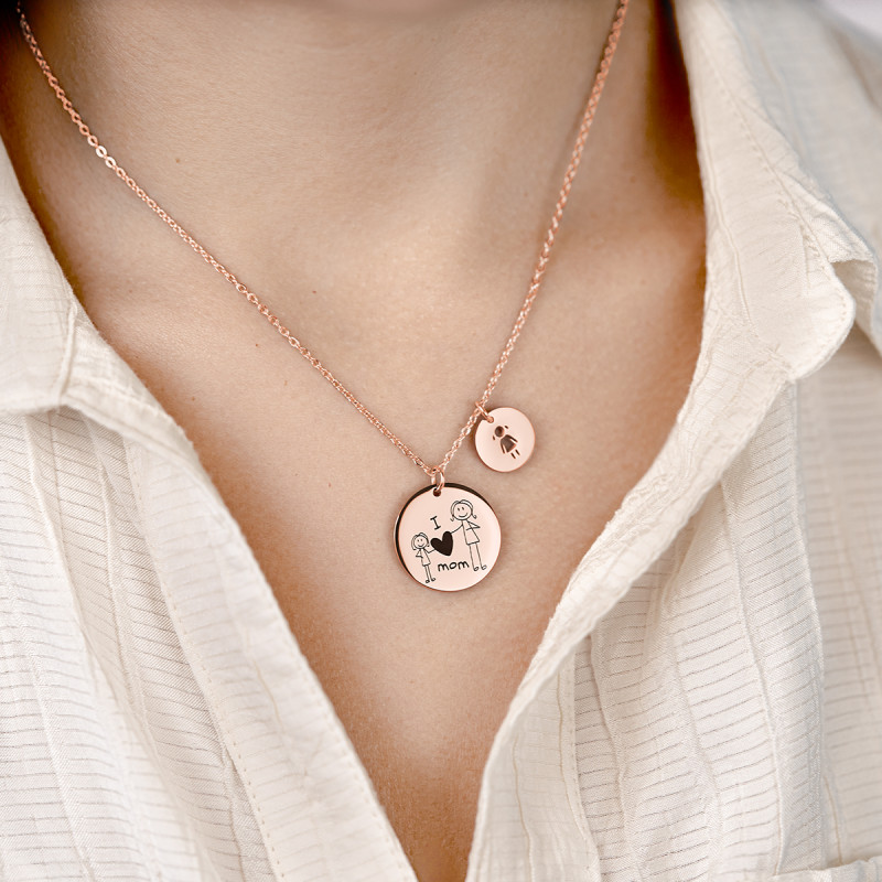 Gepersonaliseerde Kinderhandschrift Ketting - Rosegold - 61