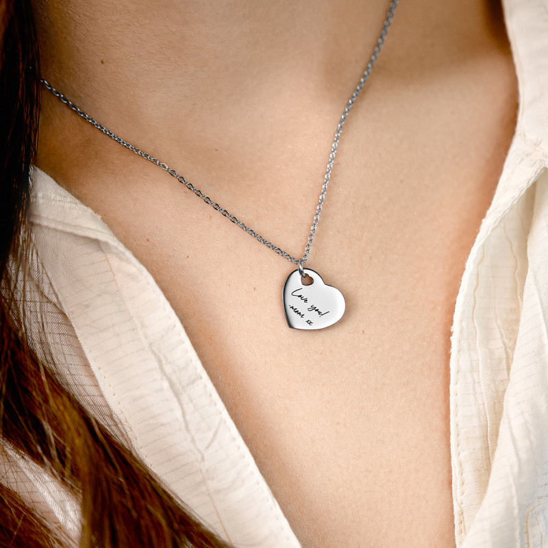 Gepersonaliseerde Handschrift Ketting - Silver - 60