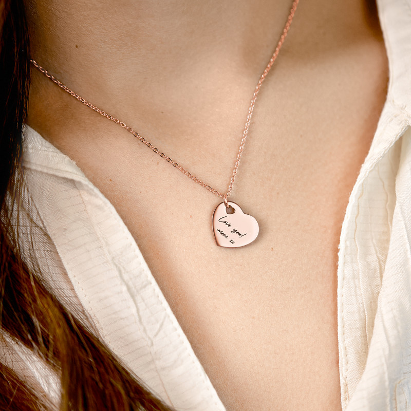 Gepersonaliseerde Handschrift Ketting - Rosegold - 61