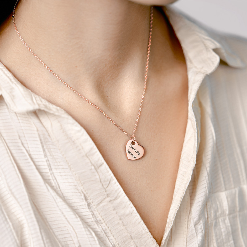 Gepersonaliseerde Betekenisvolle Gedachte Ketting - Rosegold - 61