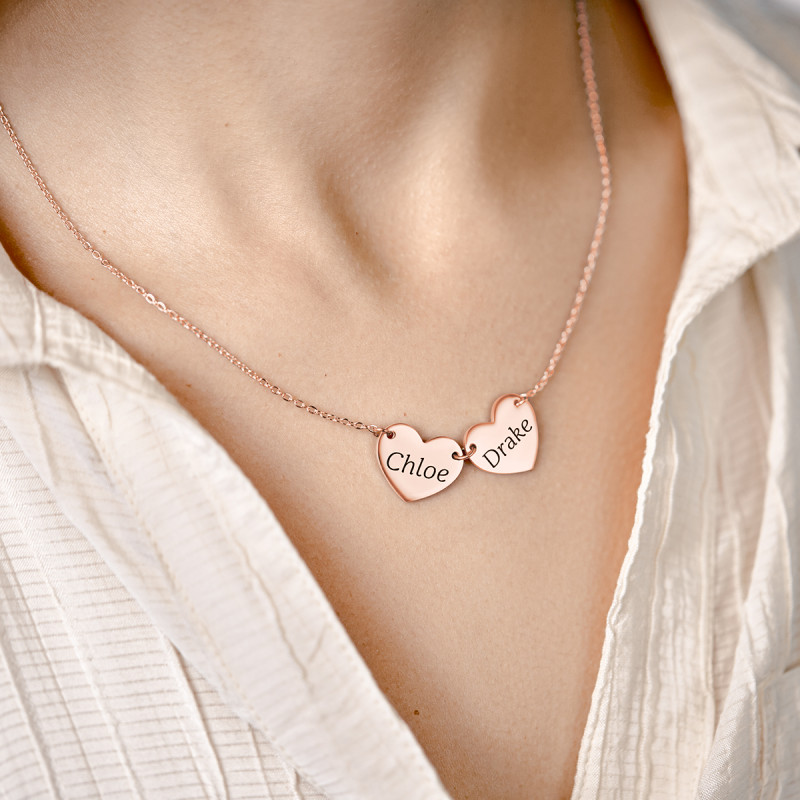 Naam Hartjes Ketting - Rosegold - 61