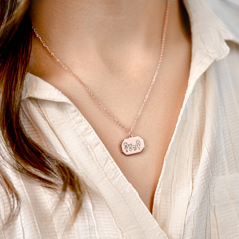 Gepersonaliseerde Familie Ketting - Rosegold - 61