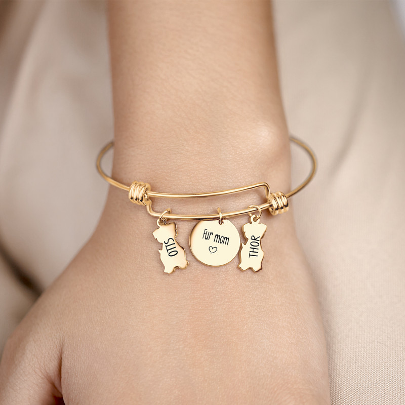 Gepersonaliseerde Meerdere Honden Armband - Gold - 62