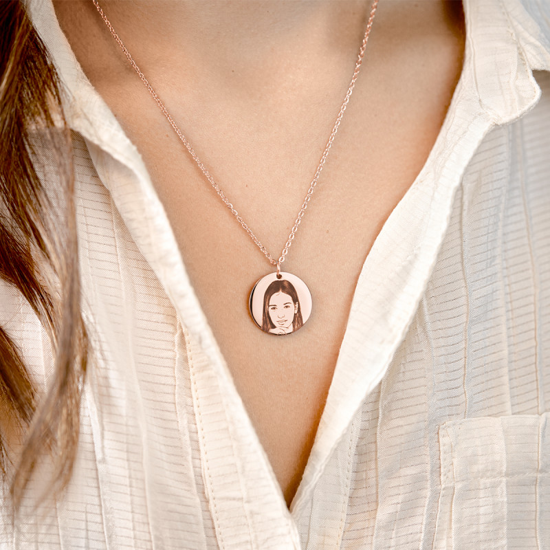 Gepersonaliseerde Foto-naar-Tekening Ketting - Rosegold - 61