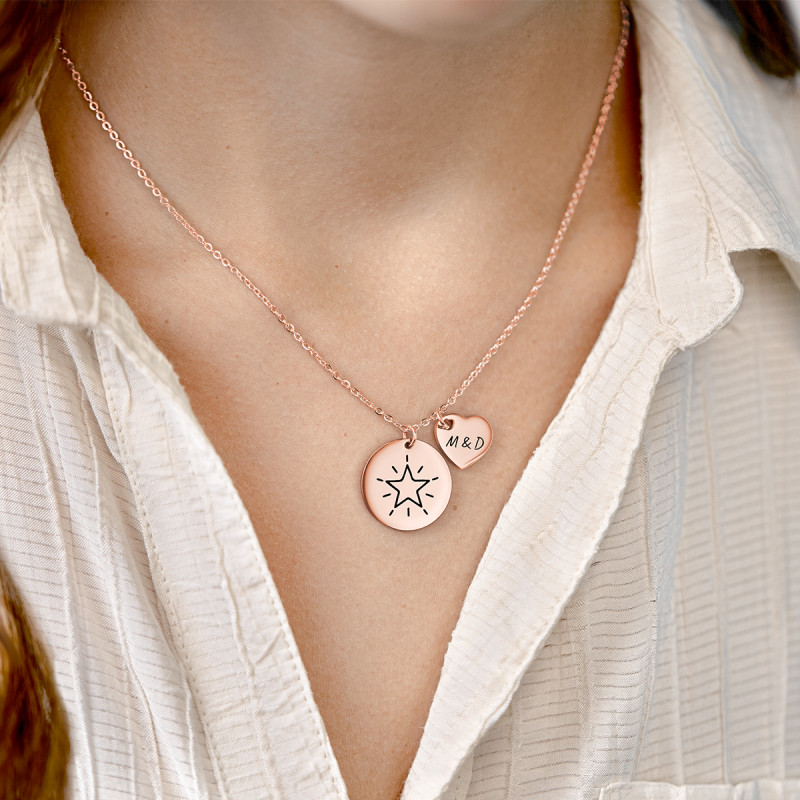 Gepersonaliseerde Illustratie Ketting - Rosegold - 61