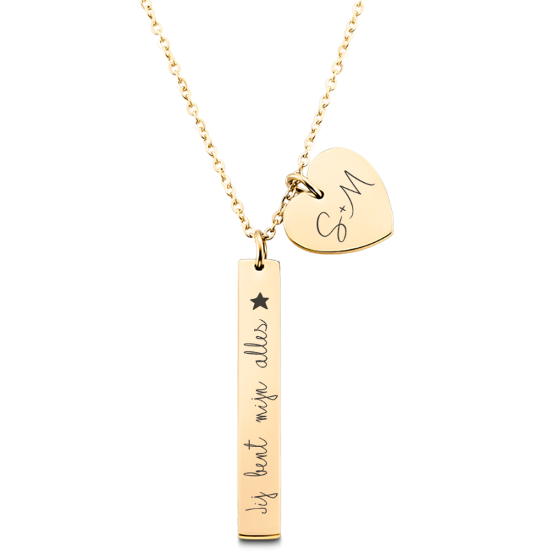 Gepersonaliseerde Blak & Hart Ketting - Gold - 62