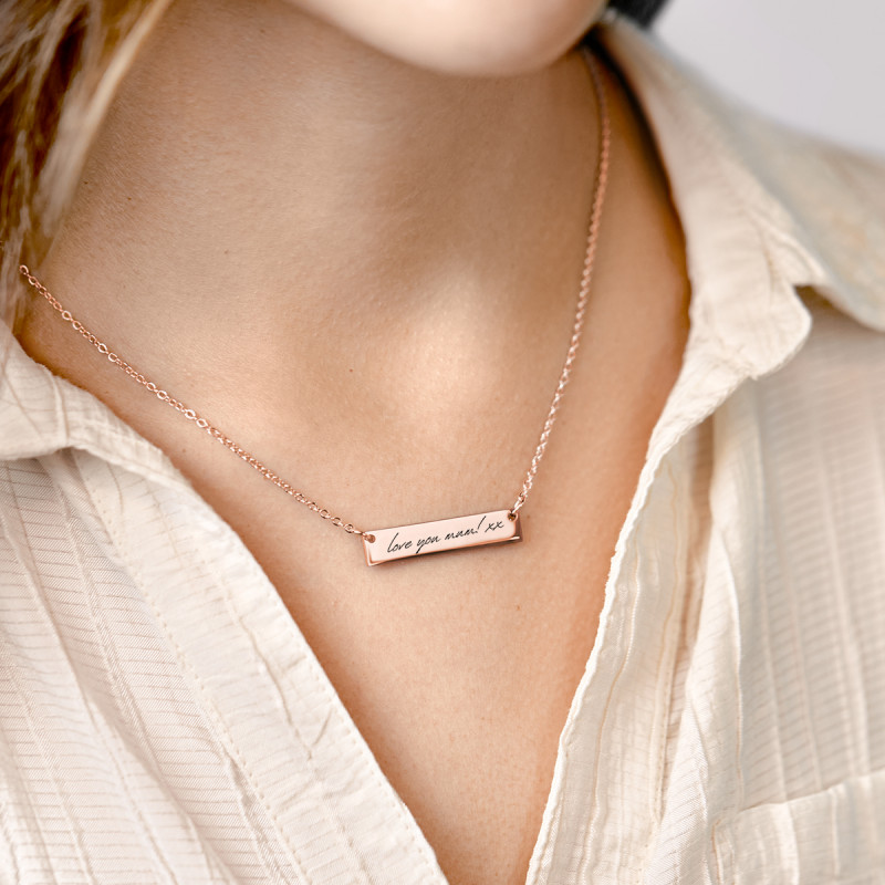 Gepersonaliseerde Handschrift Ketting - Rosegold - 61